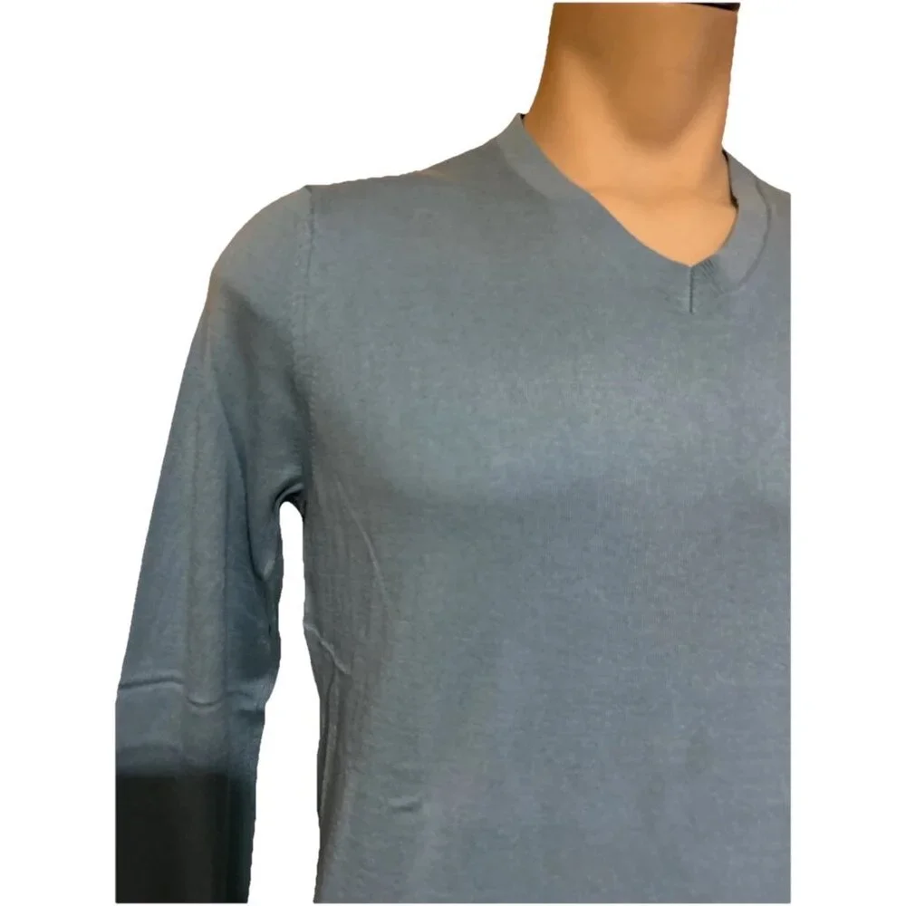 Banana Republic BR silk cotton cashmere V-neck Knit Blue sweater Men's Large